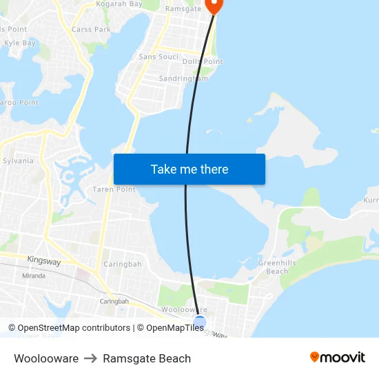 Woolooware to Ramsgate Beach map