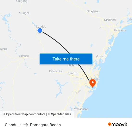 Clandulla to Ramsgate Beach map
