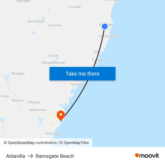 Aldavilla to Ramsgate Beach map