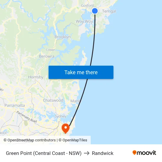 Green Point (Central Coast - NSW) to Randwick map
