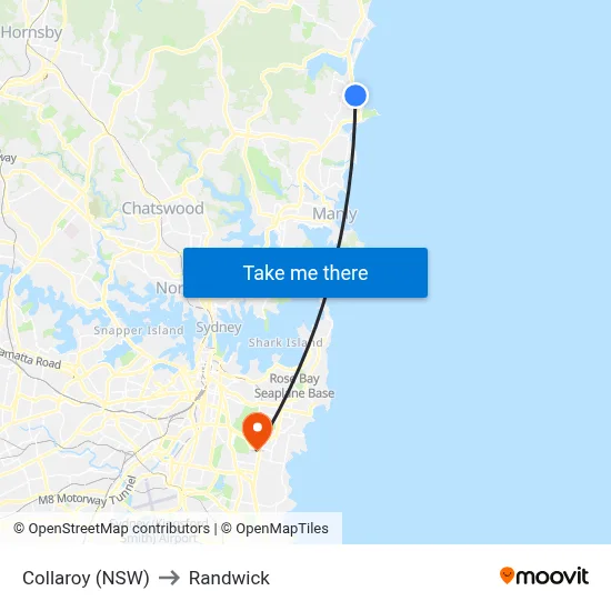 Collaroy (NSW) to Randwick map