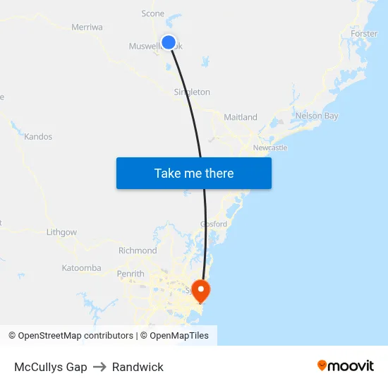 McCullys Gap to Randwick map