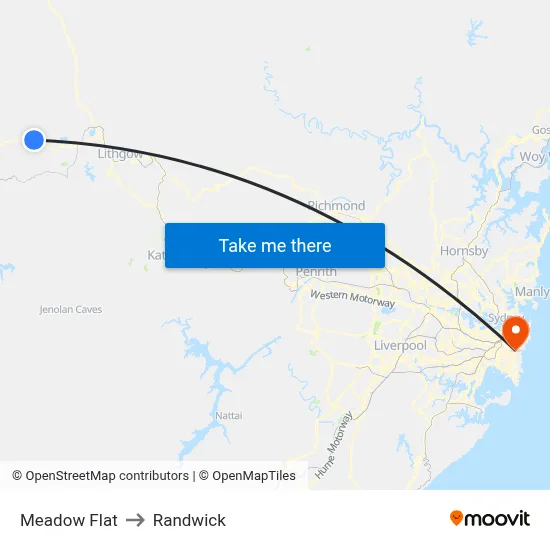 Meadow Flat to Randwick map