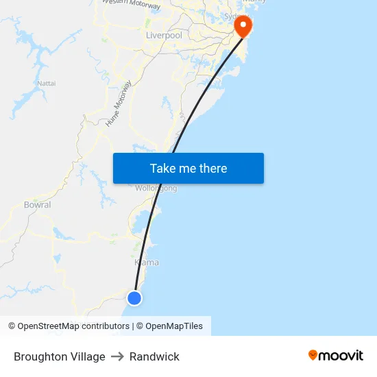 Broughton Village to Randwick map