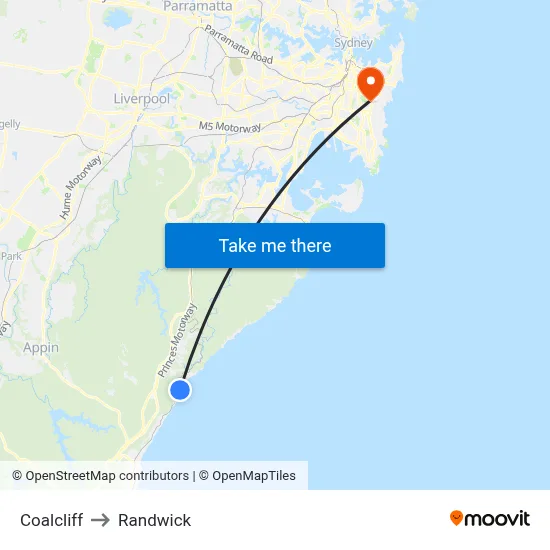 Coalcliff to Randwick map