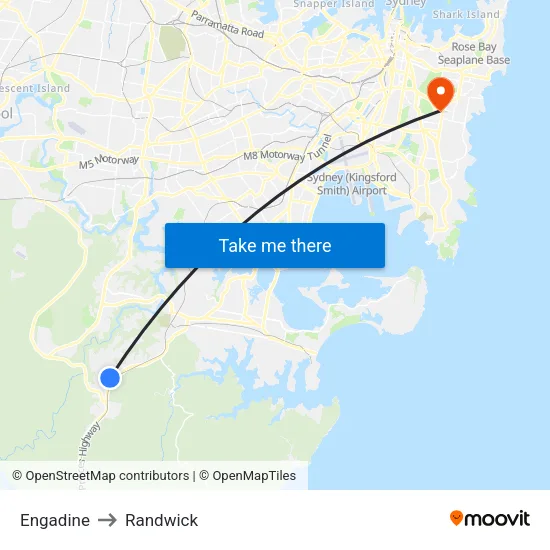 Engadine to Randwick map