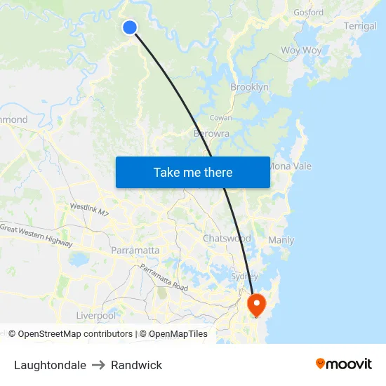 Laughtondale to Randwick map