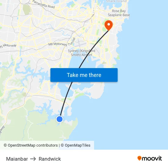 Maianbar to Randwick map
