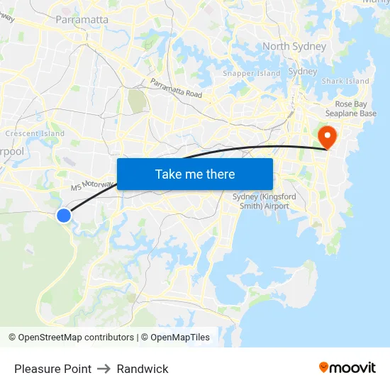 Pleasure Point to Randwick map