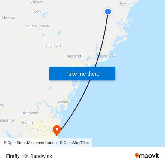 Firefly to Randwick map