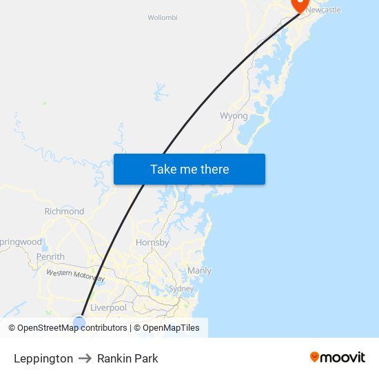 Leppington to Rankin Park map