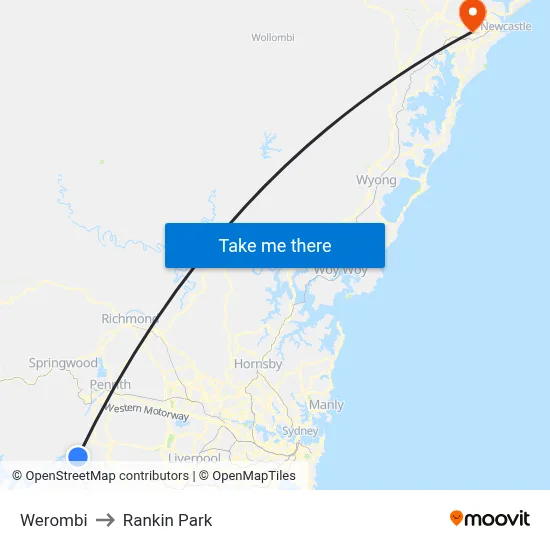 Werombi to Rankin Park map