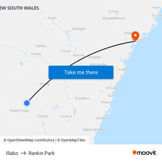 Illabo to Rankin Park map