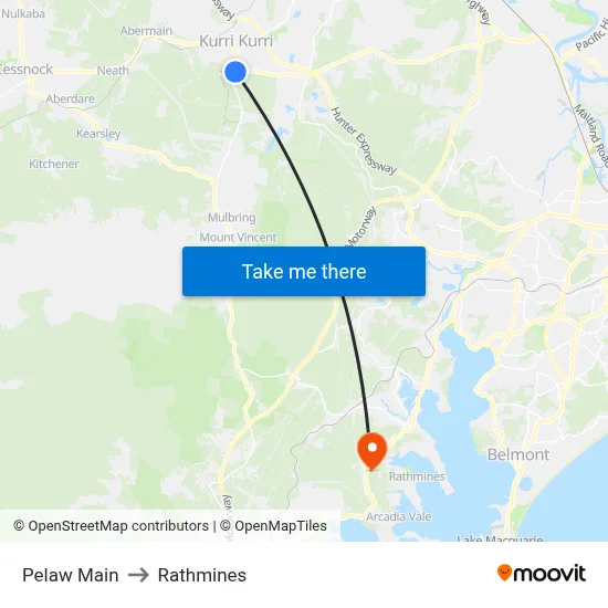 Pelaw Main to Rathmines map