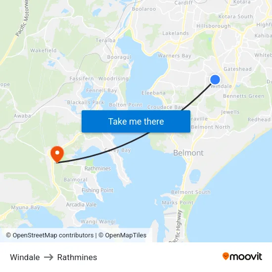 Windale to Rathmines map