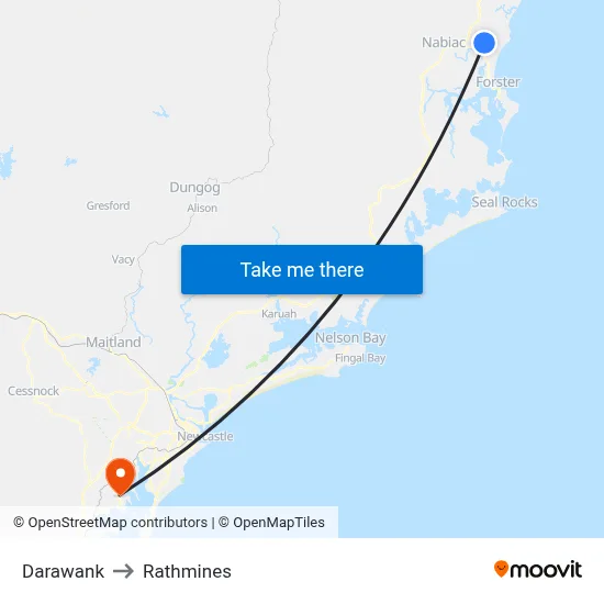 Darawank to Rathmines map