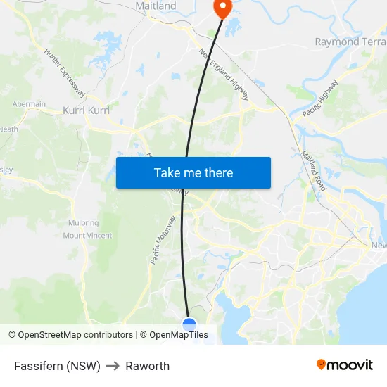 Fassifern (NSW) to Raworth map