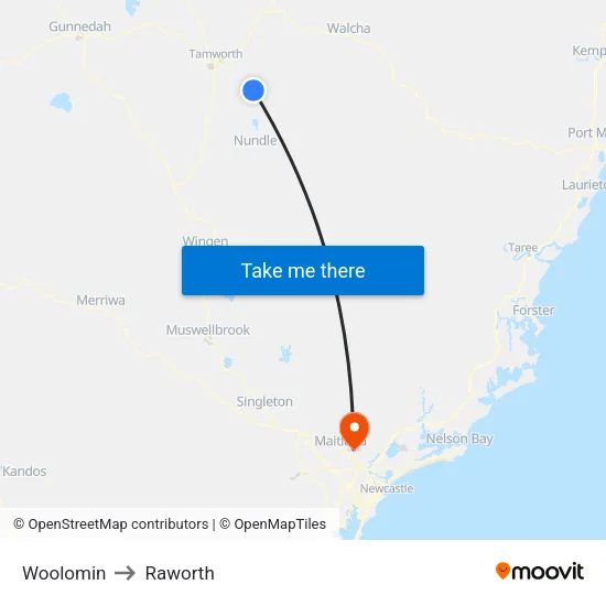 Woolomin to Raworth map