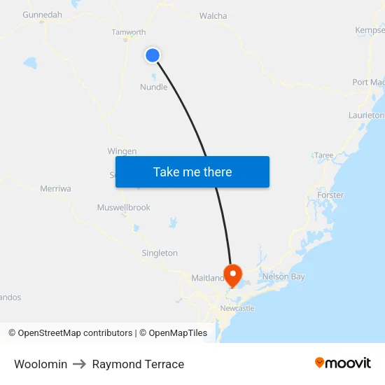 Woolomin to Raymond Terrace map