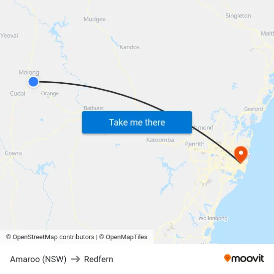 Amaroo (NSW) to Redfern map