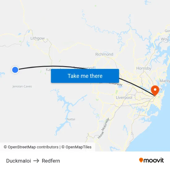 Duckmaloi to Redfern map