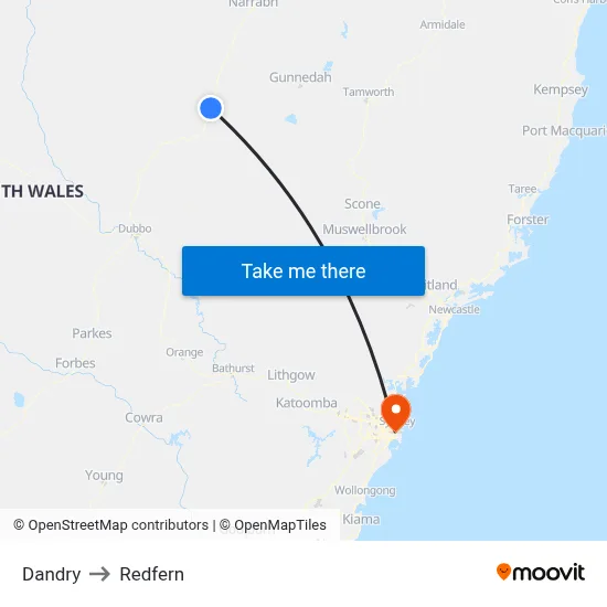 Dandry to Redfern map