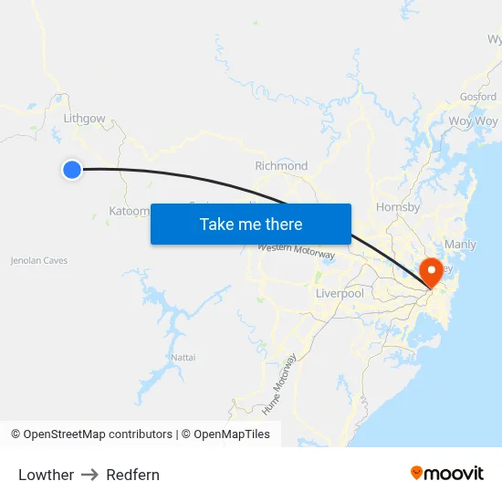 Lowther to Redfern map