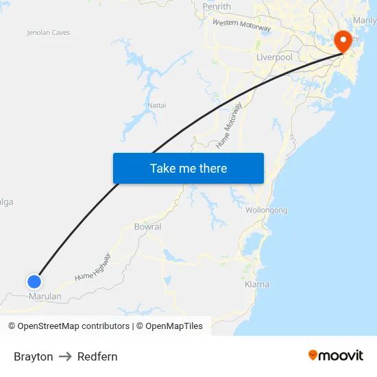 Brayton to Redfern map