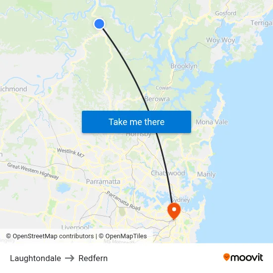 Laughtondale to Redfern map