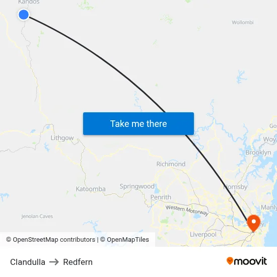 Clandulla to Redfern map