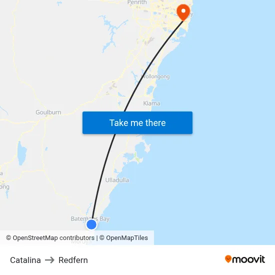Catalina to Redfern map