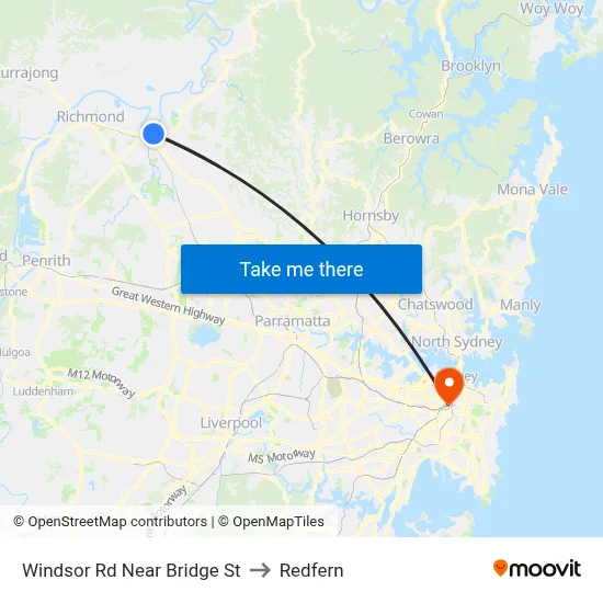 Windsor Rd Near Bridge St to Redfern map