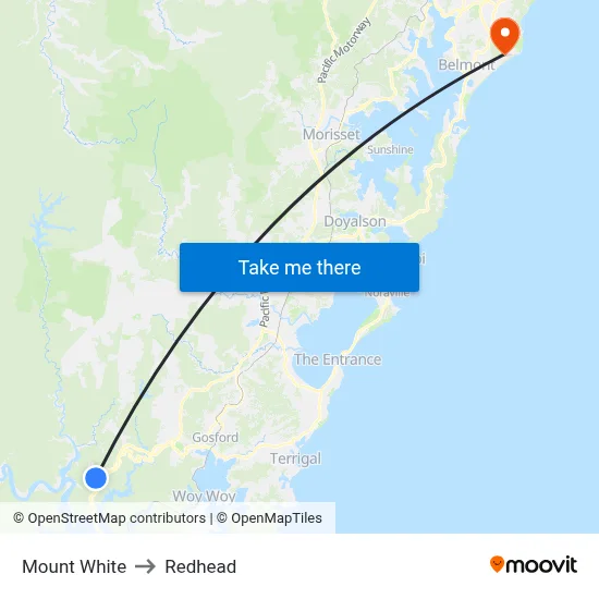 Mount White to Redhead map