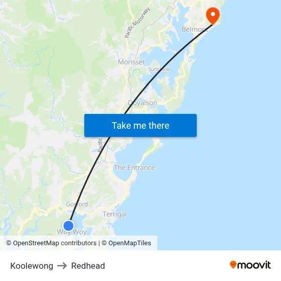 Koolewong to Redhead map