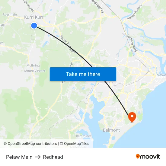 Pelaw Main to Redhead map
