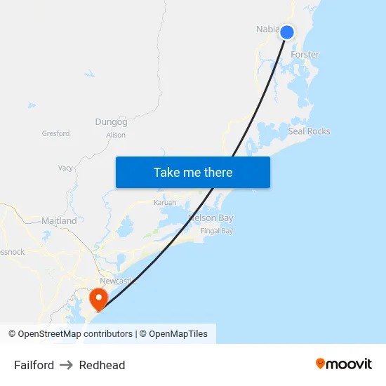 Failford to Redhead map