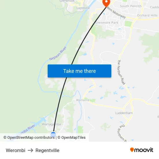 Werombi to Regentville map