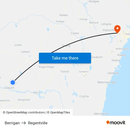 Berrigan to Regentville map