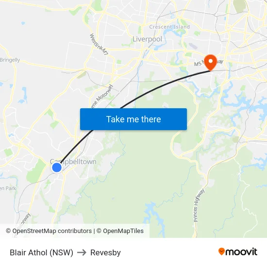Blair Athol (NSW) to Revesby map