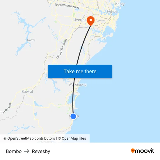 Bombo to Revesby map