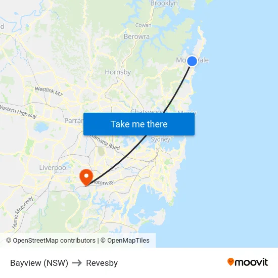 Bayview (NSW) to Revesby map