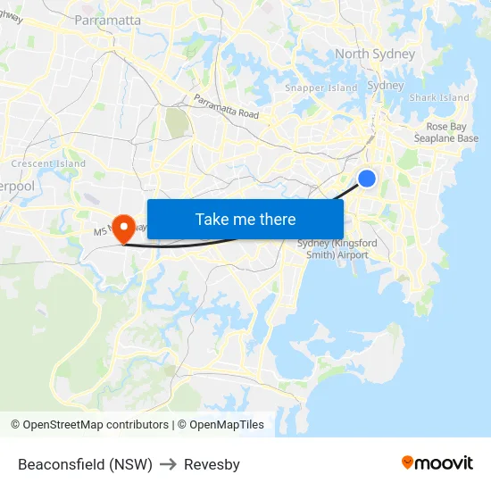 Beaconsfield (NSW) to Revesby map