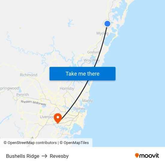 Bushells Ridge to Revesby map