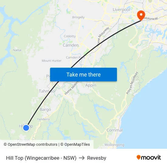 Hill Top (Wingecarribee - NSW) to Revesby map