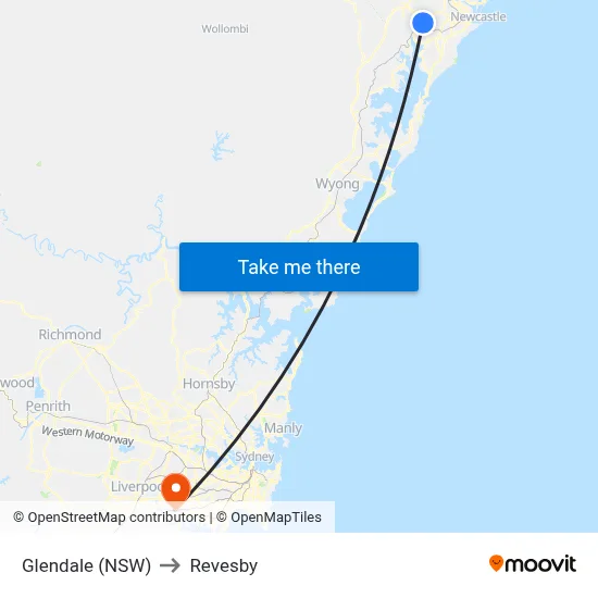 Glendale (NSW) to Revesby map