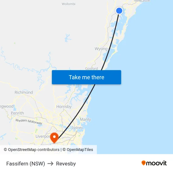 Fassifern (NSW) to Revesby map