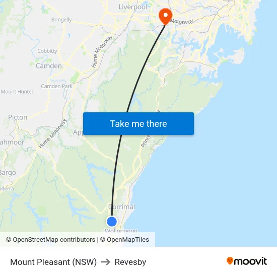 Mount Pleasant (NSW) to Revesby map