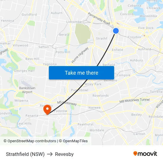 Strathfield (NSW) to Revesby map