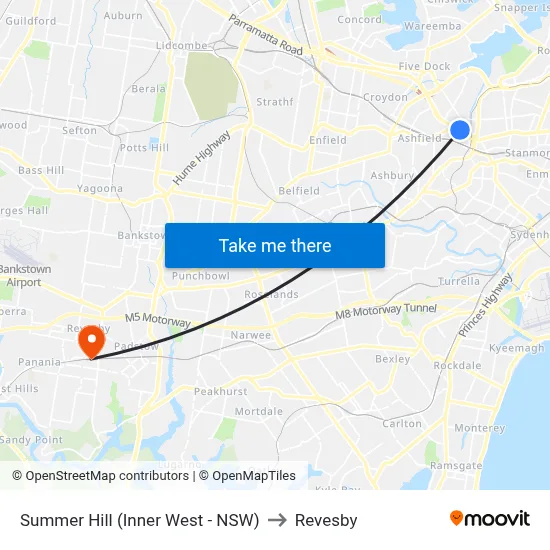 Summer Hill (Inner West - NSW) to Revesby map