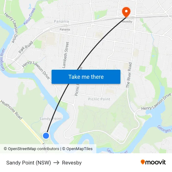 Sandy Point (NSW) to Revesby map